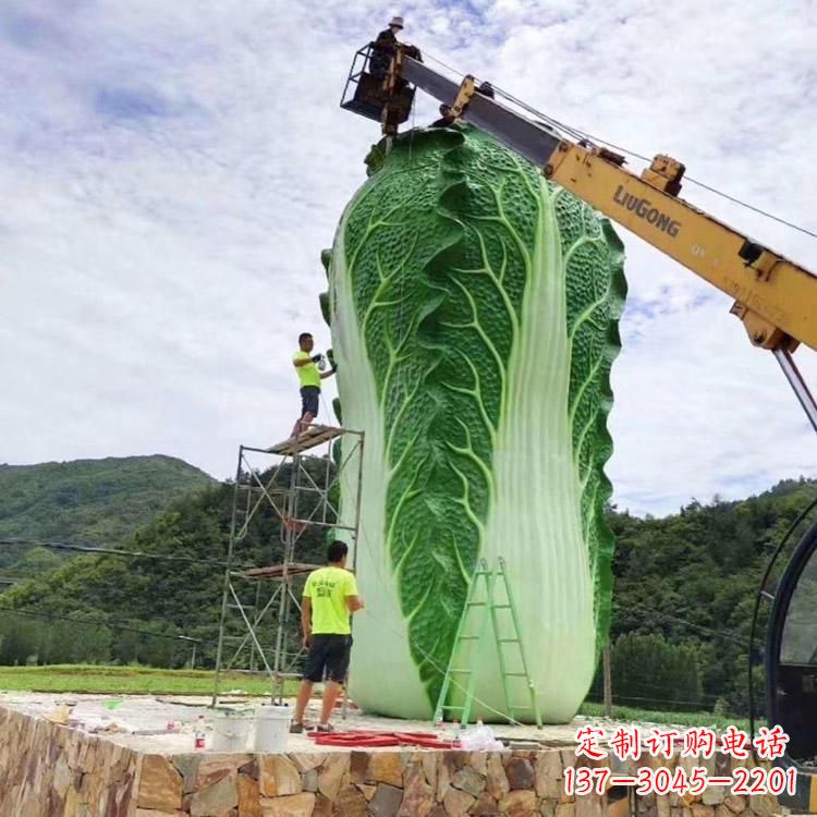 东莞白菜石雕凳-景区园林大型仿真植物景观