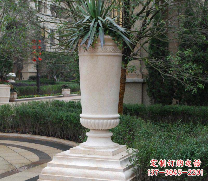 东莞别墅景观石雕花盆
