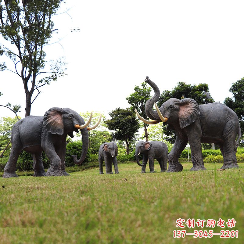 东莞玻璃钢大象仿真大象雕塑-公园景区园林装饰动物摆件