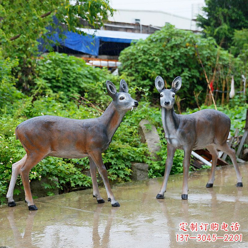 东莞玻璃钢仿真鹿雕塑-农家院动物摆件