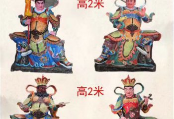 东莞玻璃钢彩绘四大天王雕塑宏伟壮观的艺术珍品