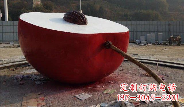 东莞不锈钢半个苹果雕塑