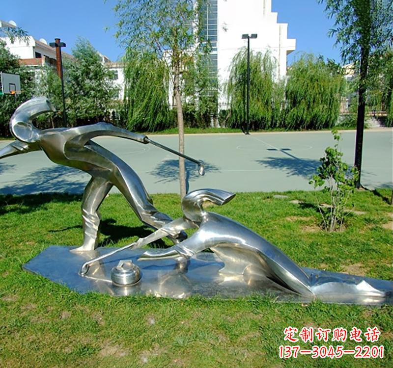 东莞不锈钢冰壶雕塑