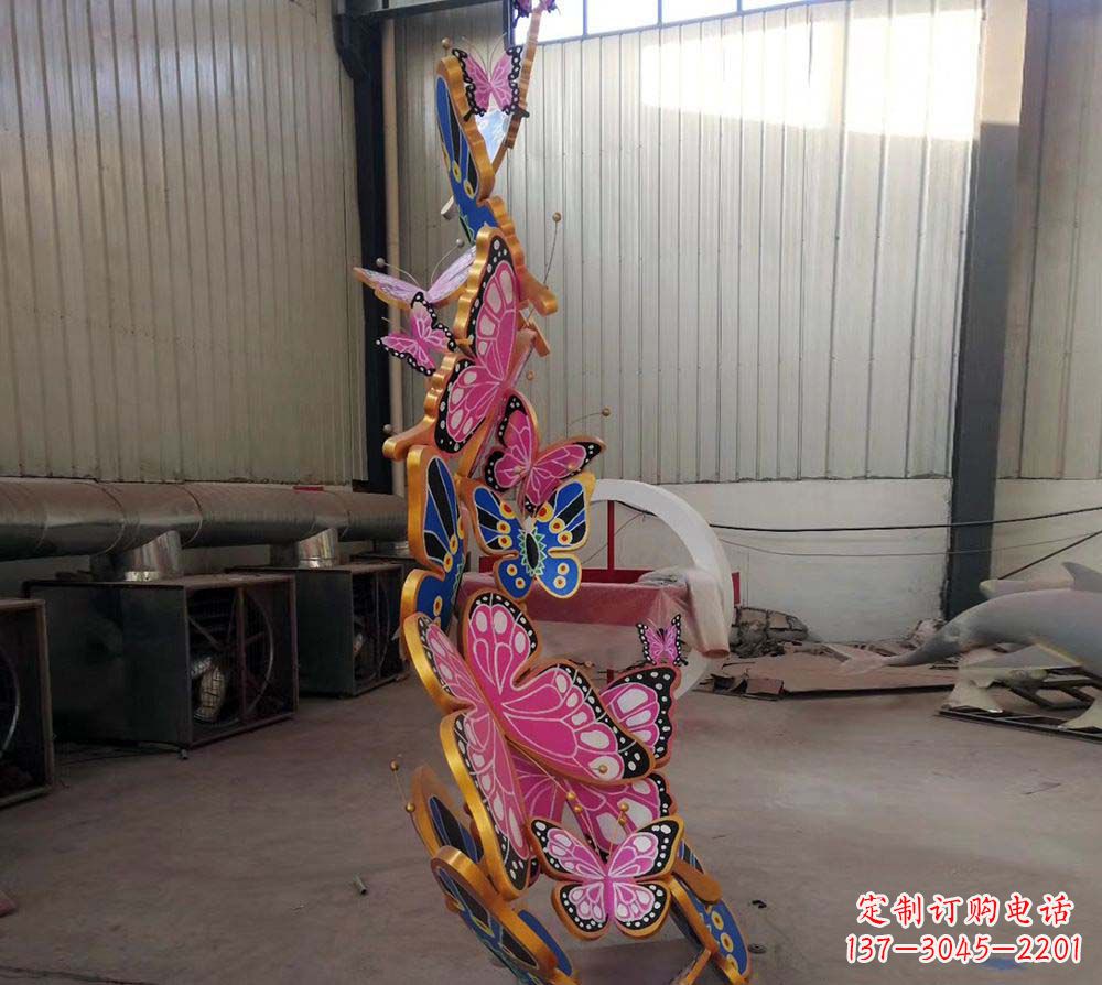 东莞不锈钢彩绘蝴蝶雕塑1