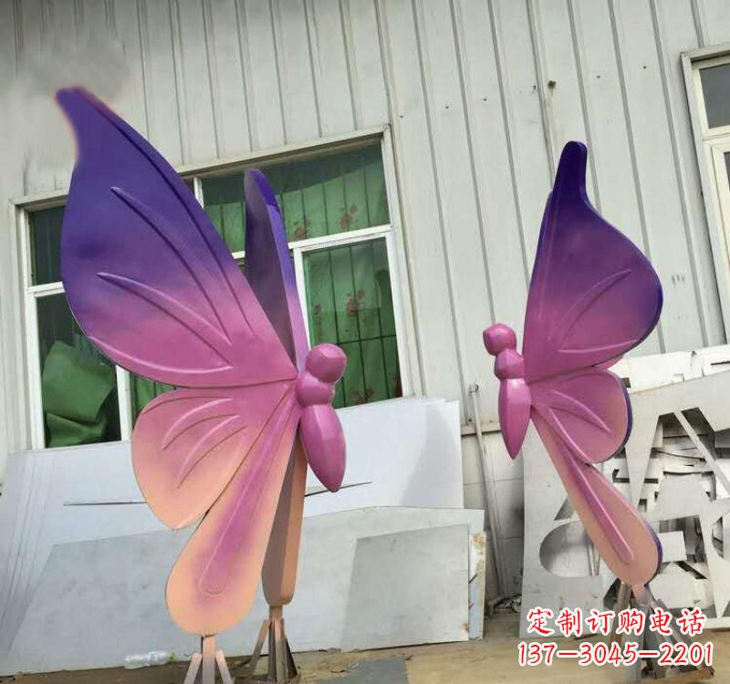 东莞不锈钢彩色动物蝴蝶雕塑