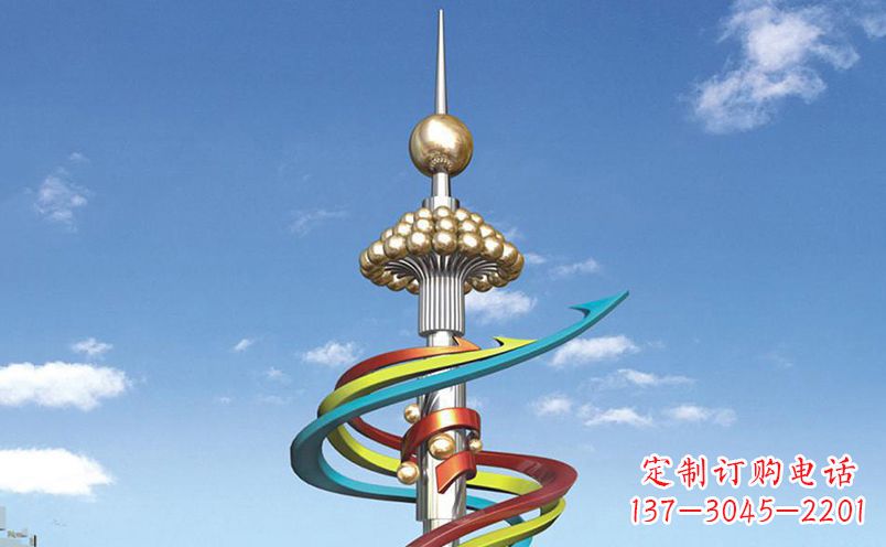 东莞不锈钢彩色飘带广场景观雕塑