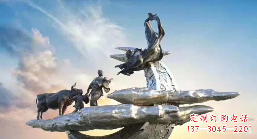 东莞不锈钢嫦娥奔月典故雕塑