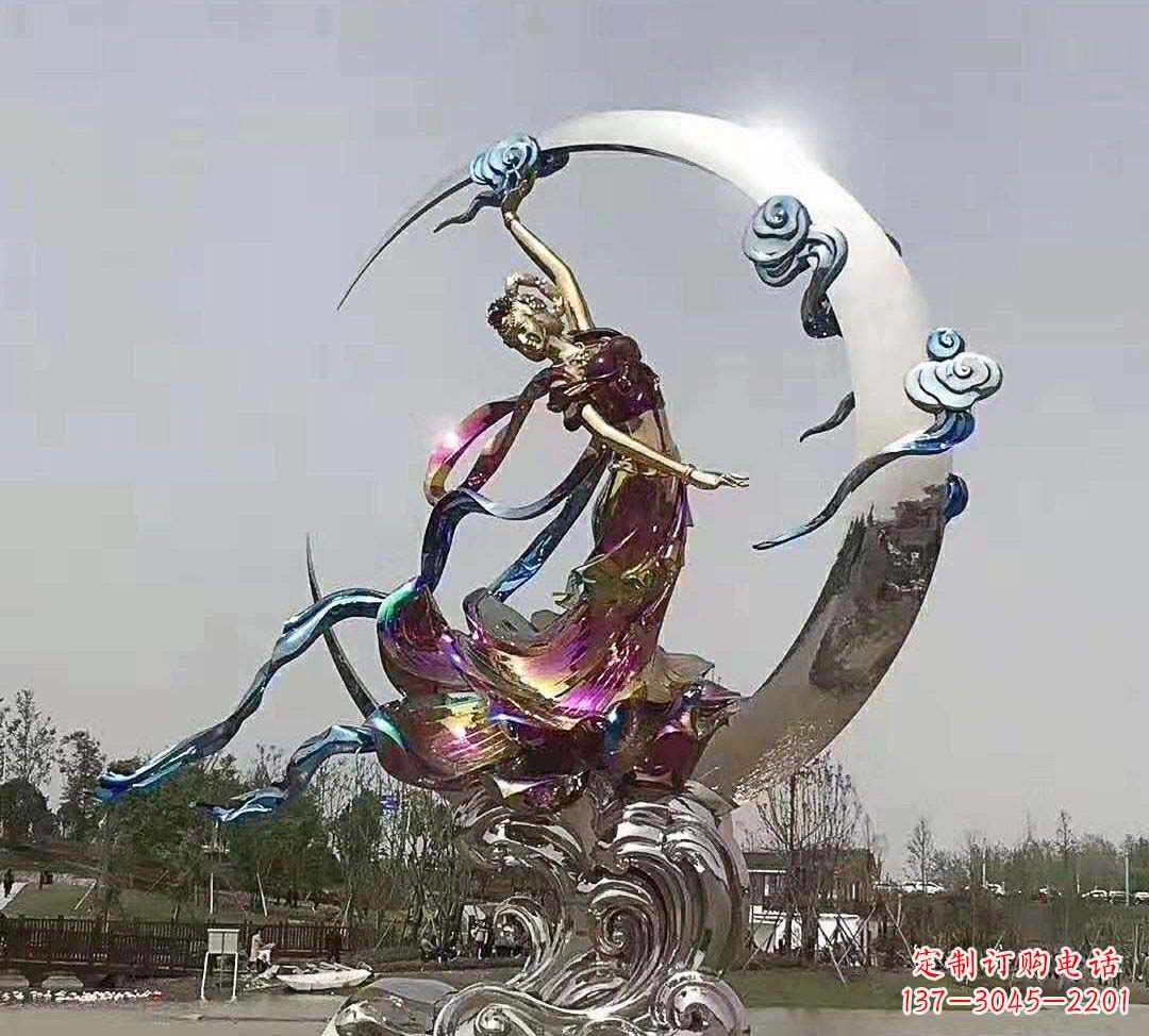 东莞不锈钢嫦娥奔月造型雕塑