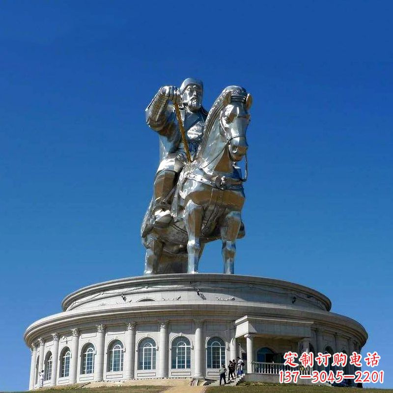 东莞不锈钢成吉思汗雕像-大型景区景点广场人物雕塑