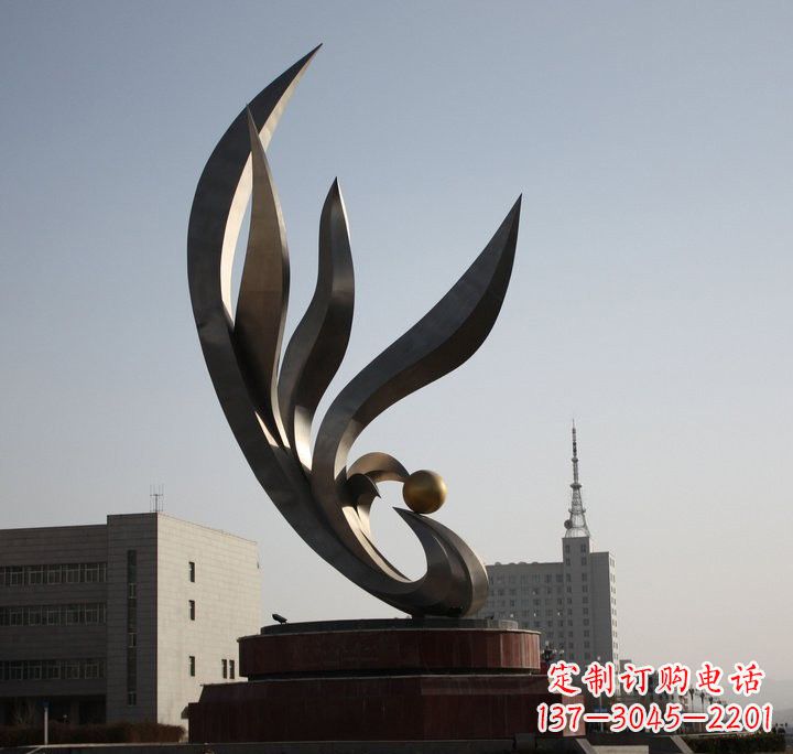 东莞不锈钢城市抽象凤凰雕塑222