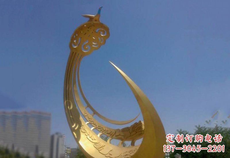 东莞不锈钢城市大型抽象创意凤凰雕塑