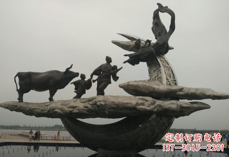 东莞不锈钢城市牛郎织女雕塑
