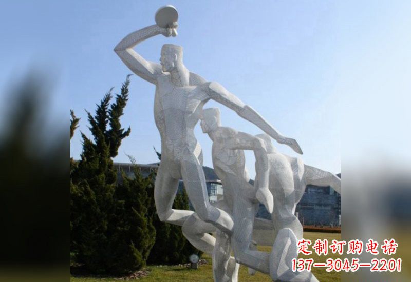 东莞不锈钢抽象打乒乓球人物雕塑