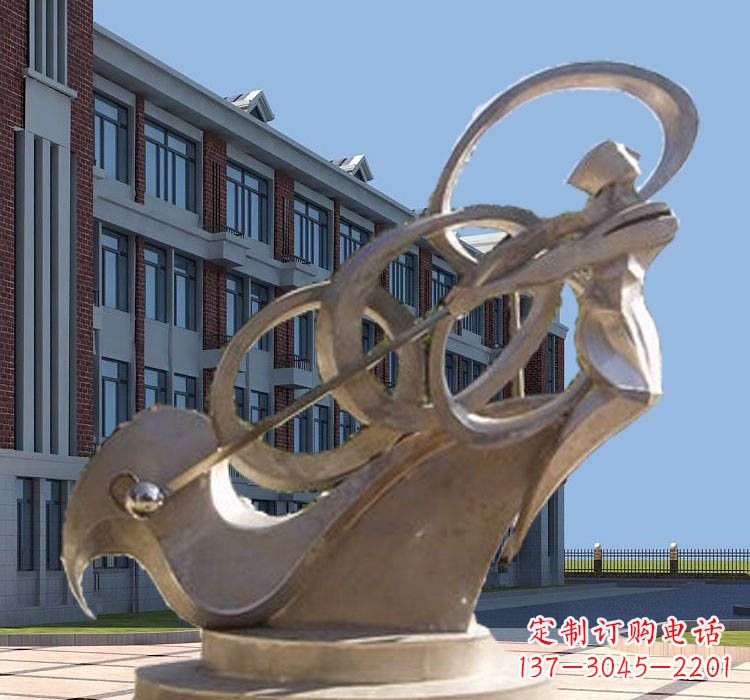 东莞不锈钢抽象打高尔夫球人物雕塑