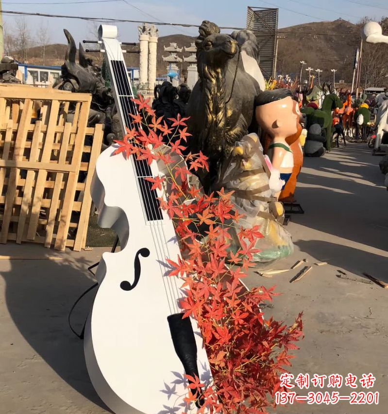 东莞不锈钢抽象大提琴雕塑12