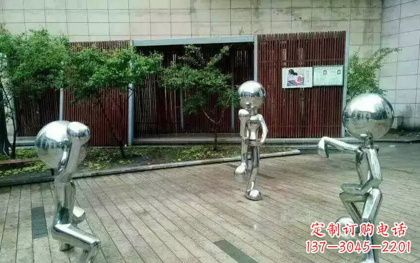 东莞不锈钢抽象儿童景观雕塑