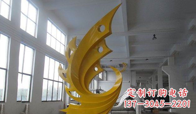 东莞不锈钢抽象凤凰雕塑 (3)