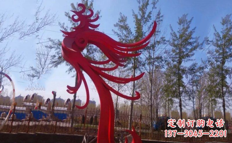 东莞不锈钢抽象凤凰雕塑 (2)