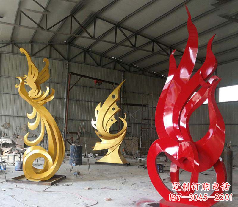 东莞不锈钢抽象凤凰雕塑