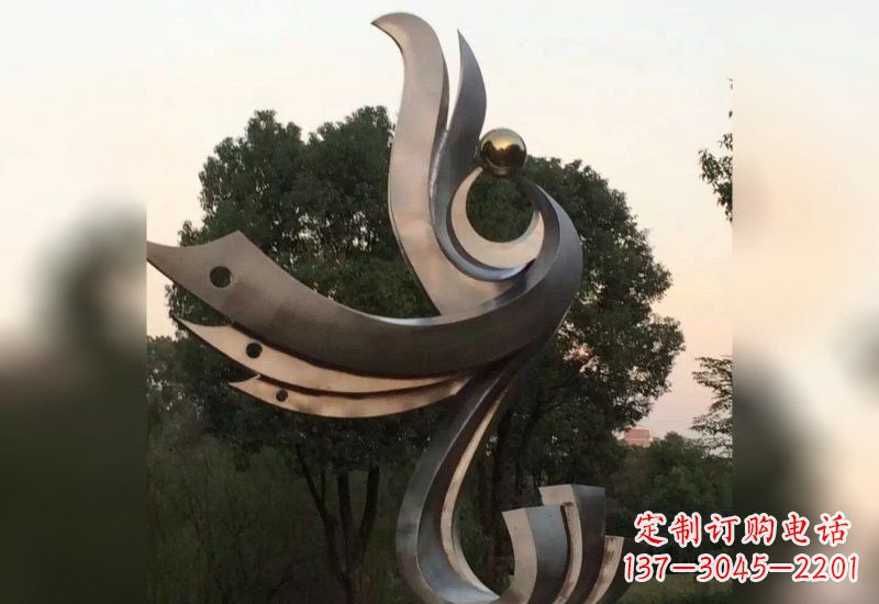 东莞不锈钢抽象凤凰雕塑2