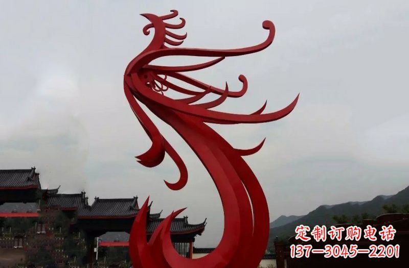 东莞不锈钢抽象凤凰雕塑222