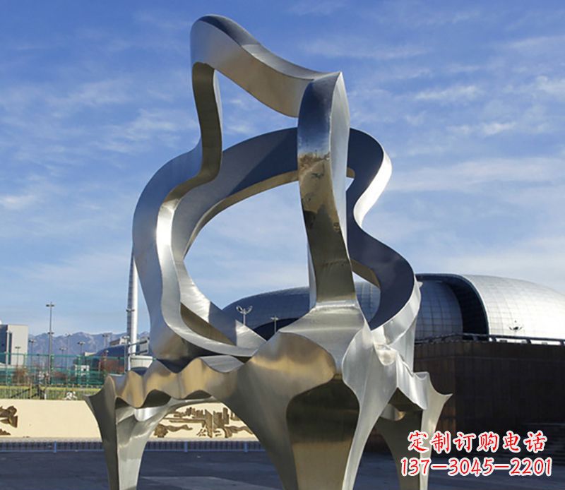 东莞不锈钢抽象钢琴雕塑 (2)