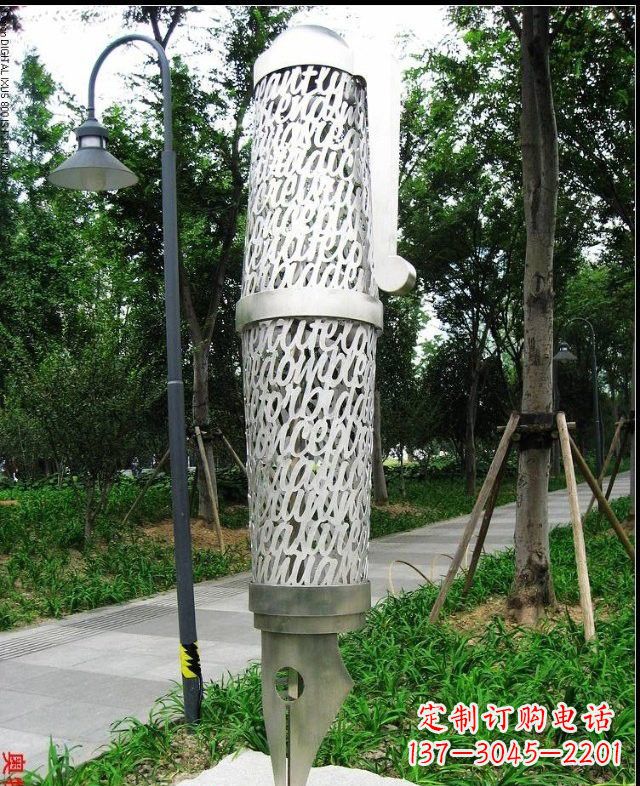 东莞不锈钢抽象钢笔雕塑222