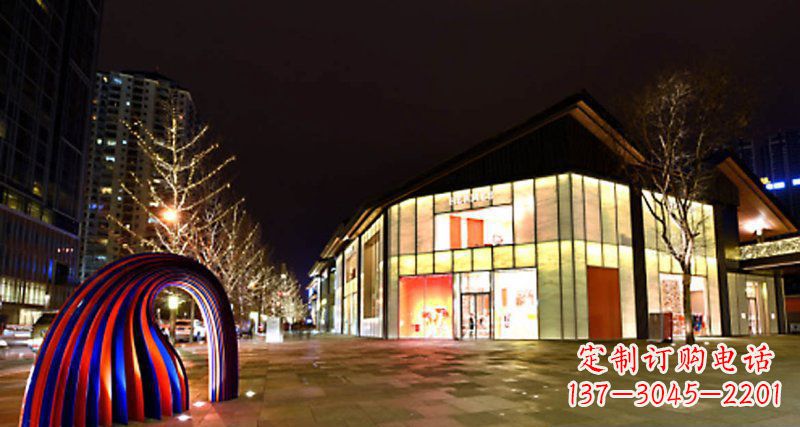 东莞不锈钢抽象拱门街边景观雕塑