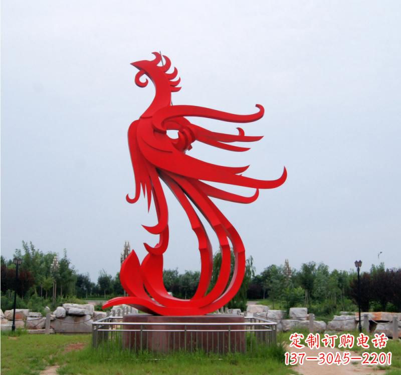 东莞不锈钢抽象广场凤凰雕塑