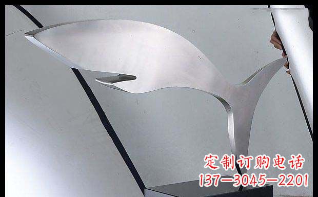 东莞不锈钢抽象鲸鱼雕塑