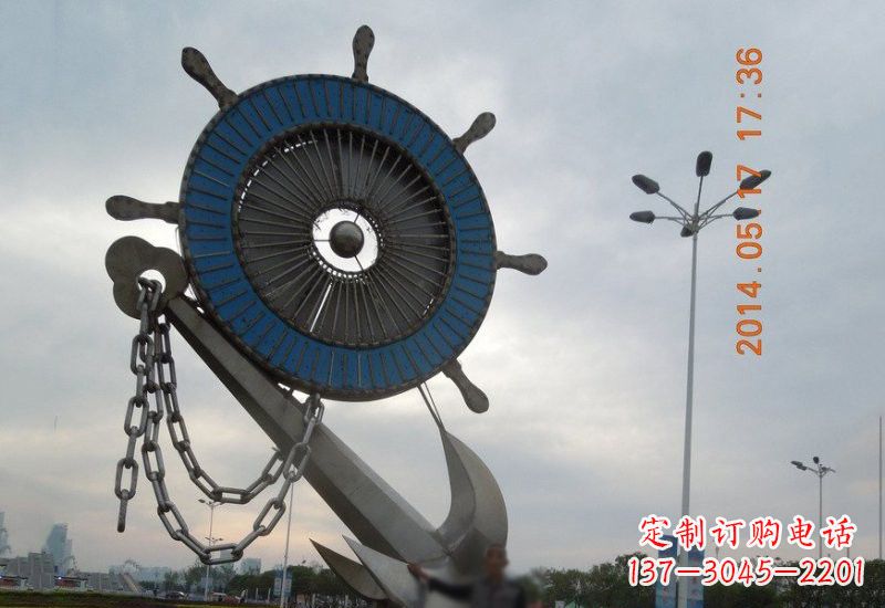 东莞不锈钢船舵船锚雕塑