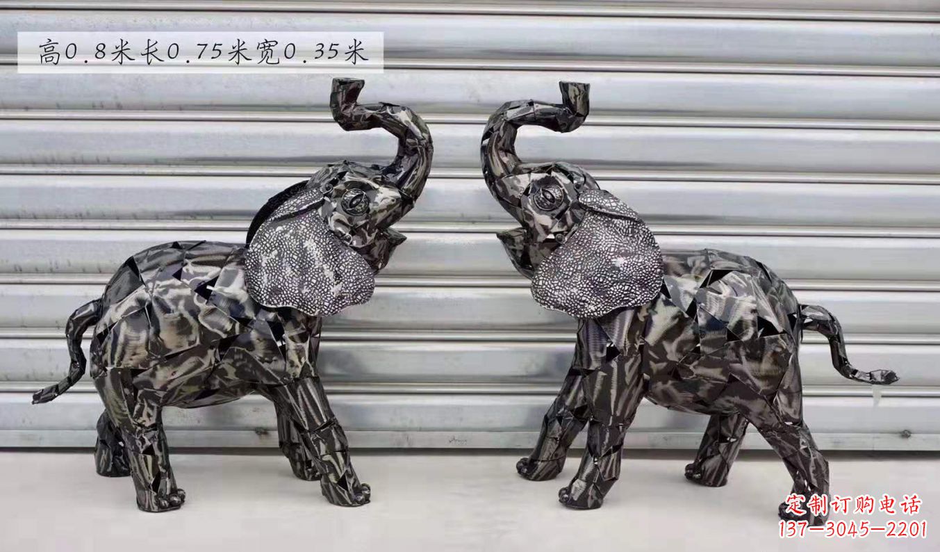 东莞不锈钢大象动物户外摆件