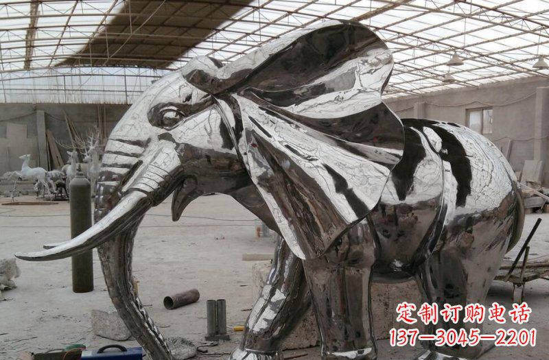 东莞不锈钢大象广场动物雕塑