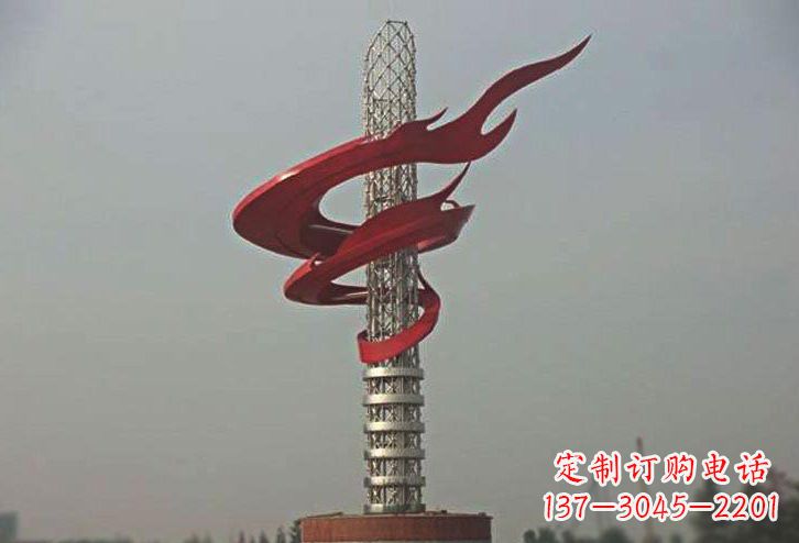 东莞不锈钢大型抽象火炬雕塑