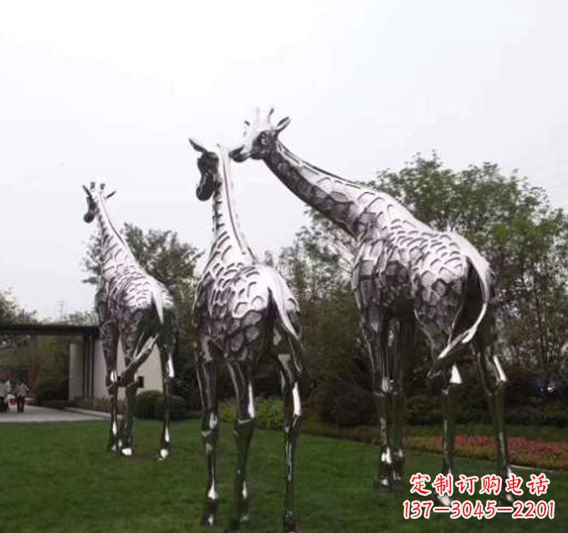 东莞不锈钢大型长颈鹿雕塑