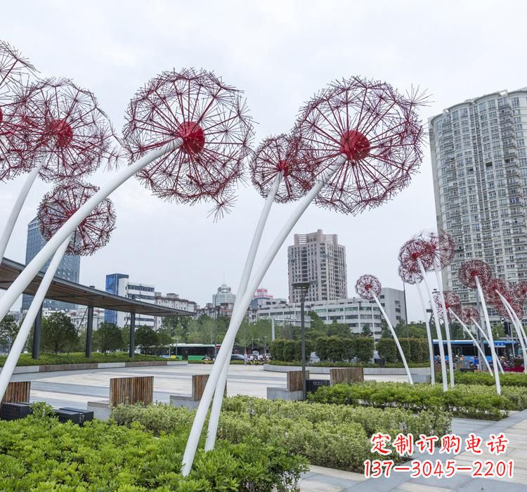 东莞不锈钢灯饰蒲公英雕塑