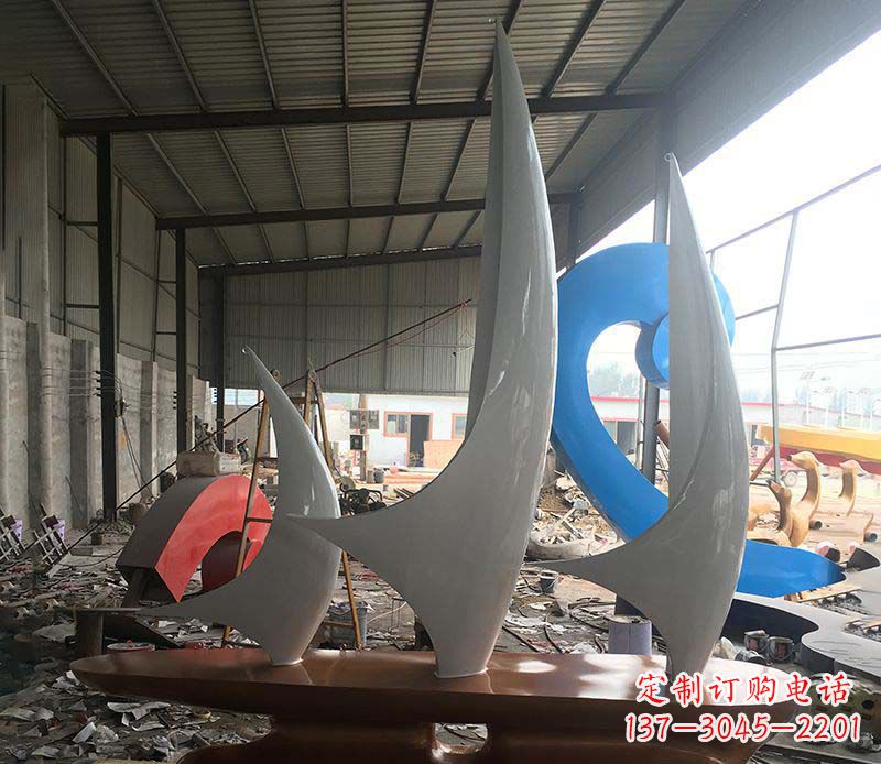 东莞不锈钢帆船景观雕塑 (2)