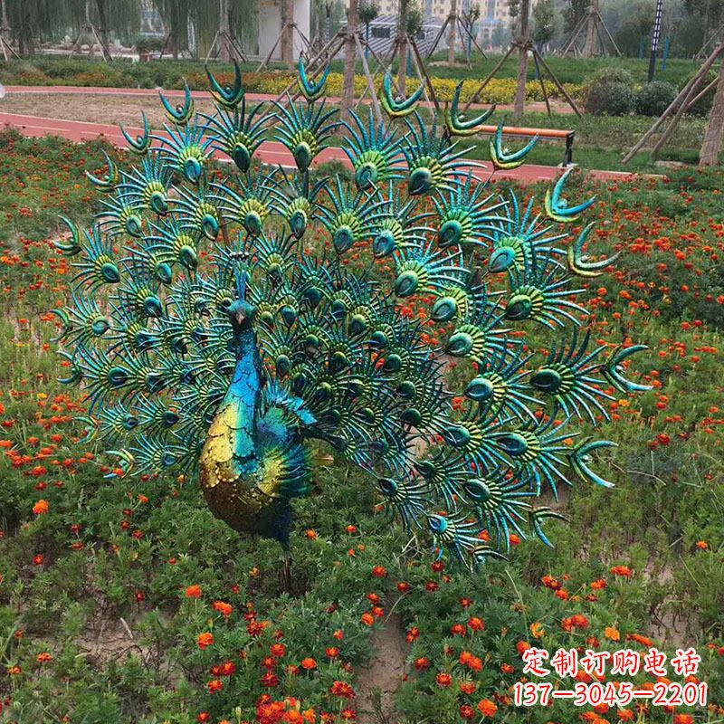 东莞不锈钢仿真孔雀雕塑传承精美绝伦