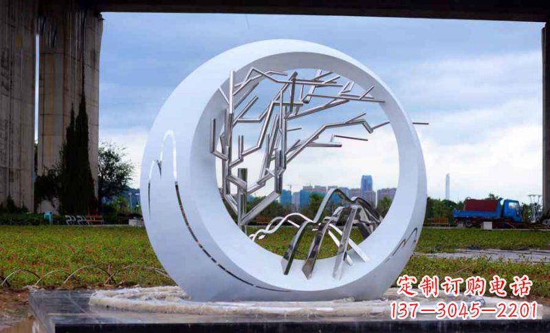 东莞不锈钢公园抽象树枝雕塑