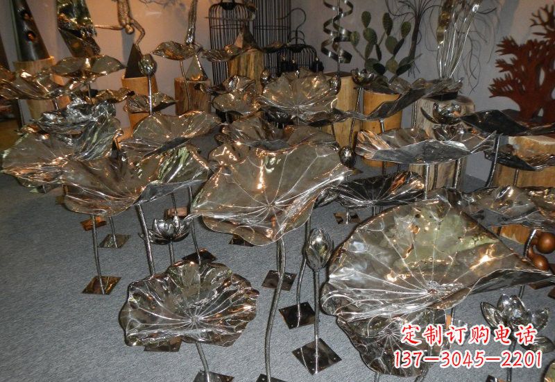 东莞不锈钢荷叶雕塑——缔造美丽公园