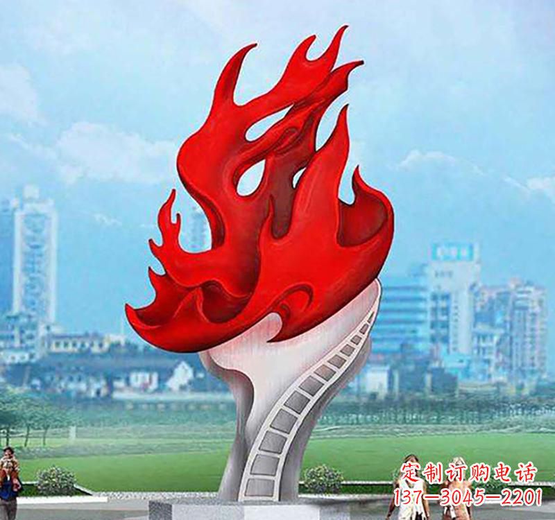 东莞不锈钢广场火炬雕塑