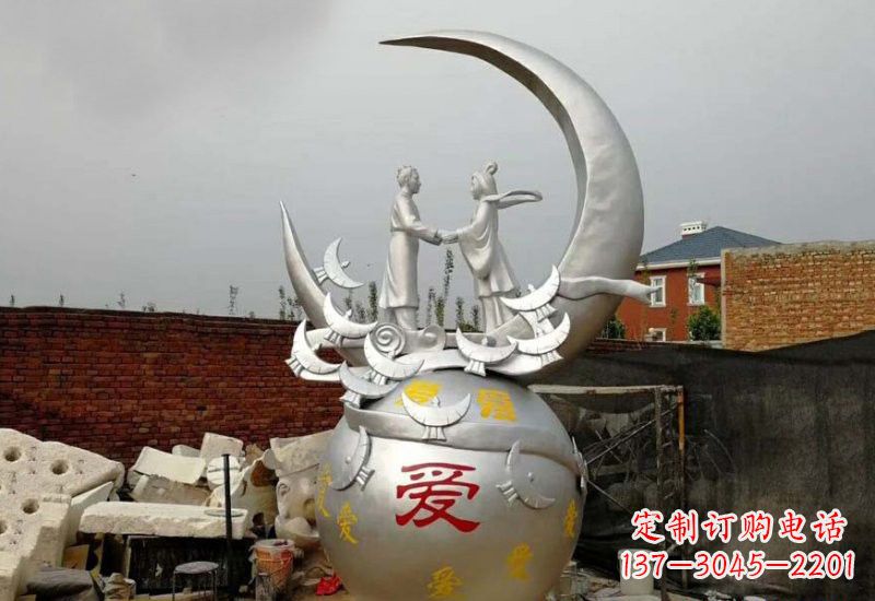 东莞牛郎织女传说的不锈钢雕塑