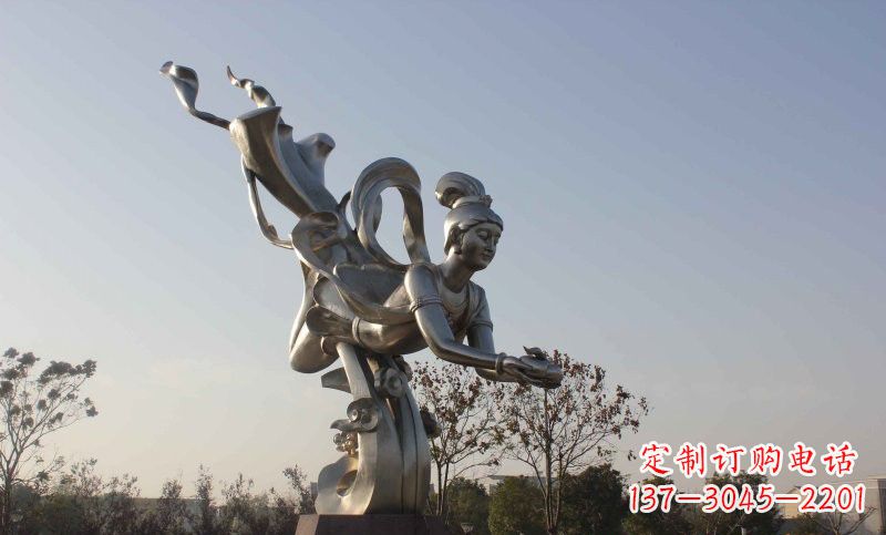 东莞不锈钢蟠桃仙女雕塑美丽的传说