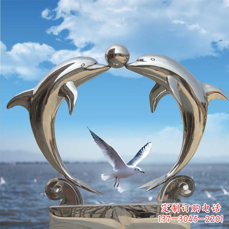 东莞不锈钢海豚雕塑精美的海洋之美