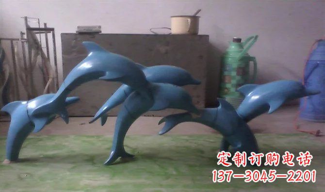 东莞不锈钢海豚雕塑精致的艺术品