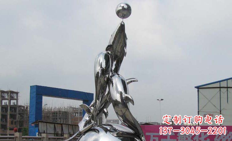 东莞不锈钢海豚雕塑海洋之美的象征