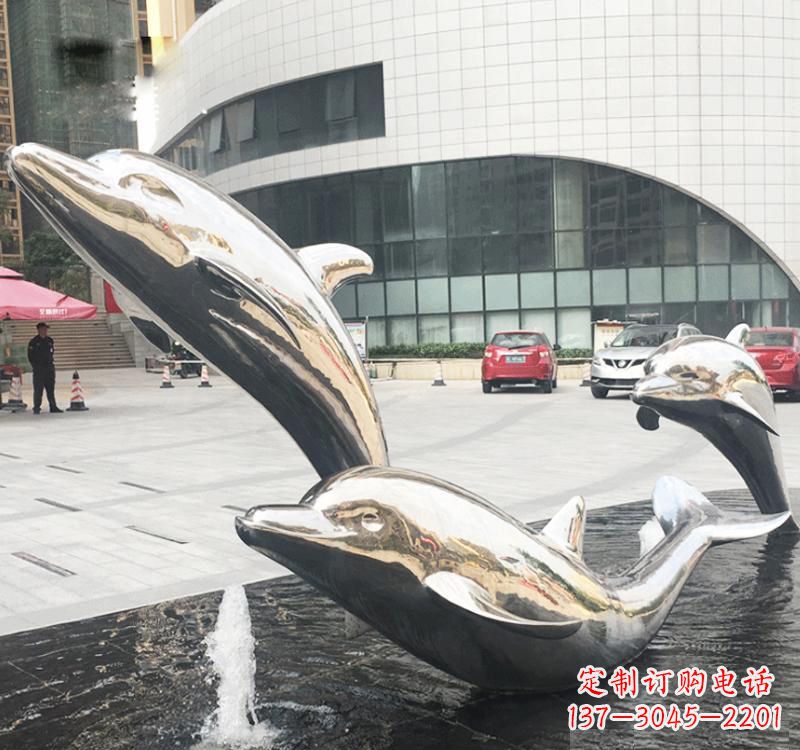 东莞不锈钢海豚造型雕塑