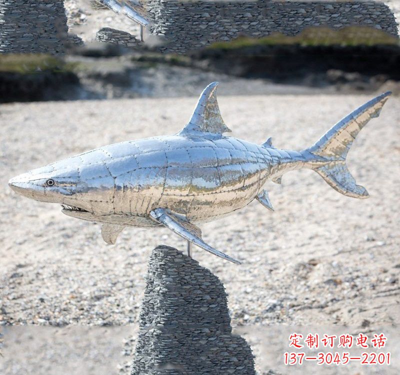 东莞不锈钢海洋公园鲨鱼雕塑
