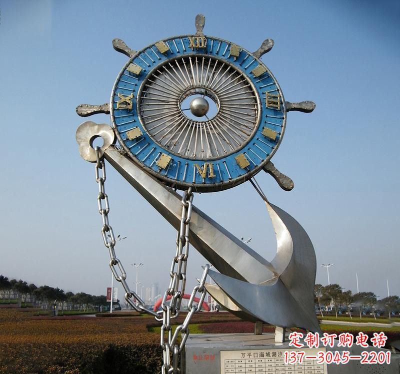 东莞不锈钢海洋船舵雕塑海洋之美的象征