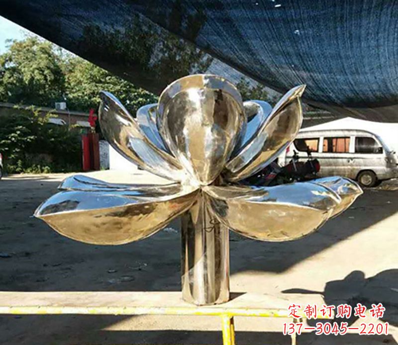 东莞不锈钢荷花小区景观雕塑